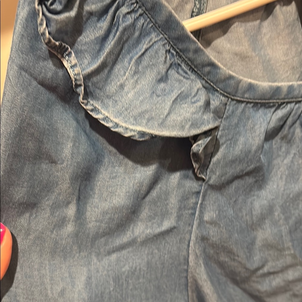 Loft Chambray Ruffle Blouse - Picture 3 of 3